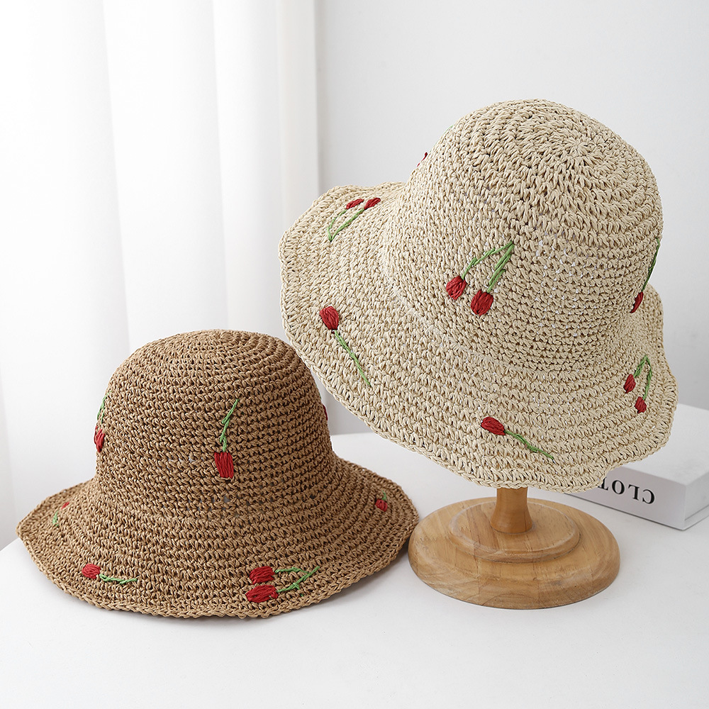 Bucket Hat Straw - Sombreros de verano para mujer, sombrero